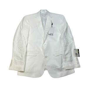 Bar III Linen Sport Coat‎ Mens 38R 38 White Slim Fit Summer Coastal $360